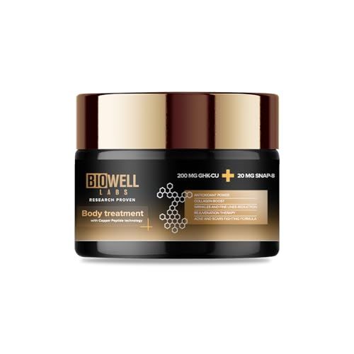 BioWell Labs Copper Peptide Firming and Repair Cream with SNAP-8, GHK-CU - Anti Aging, Boost Skin Elasticity