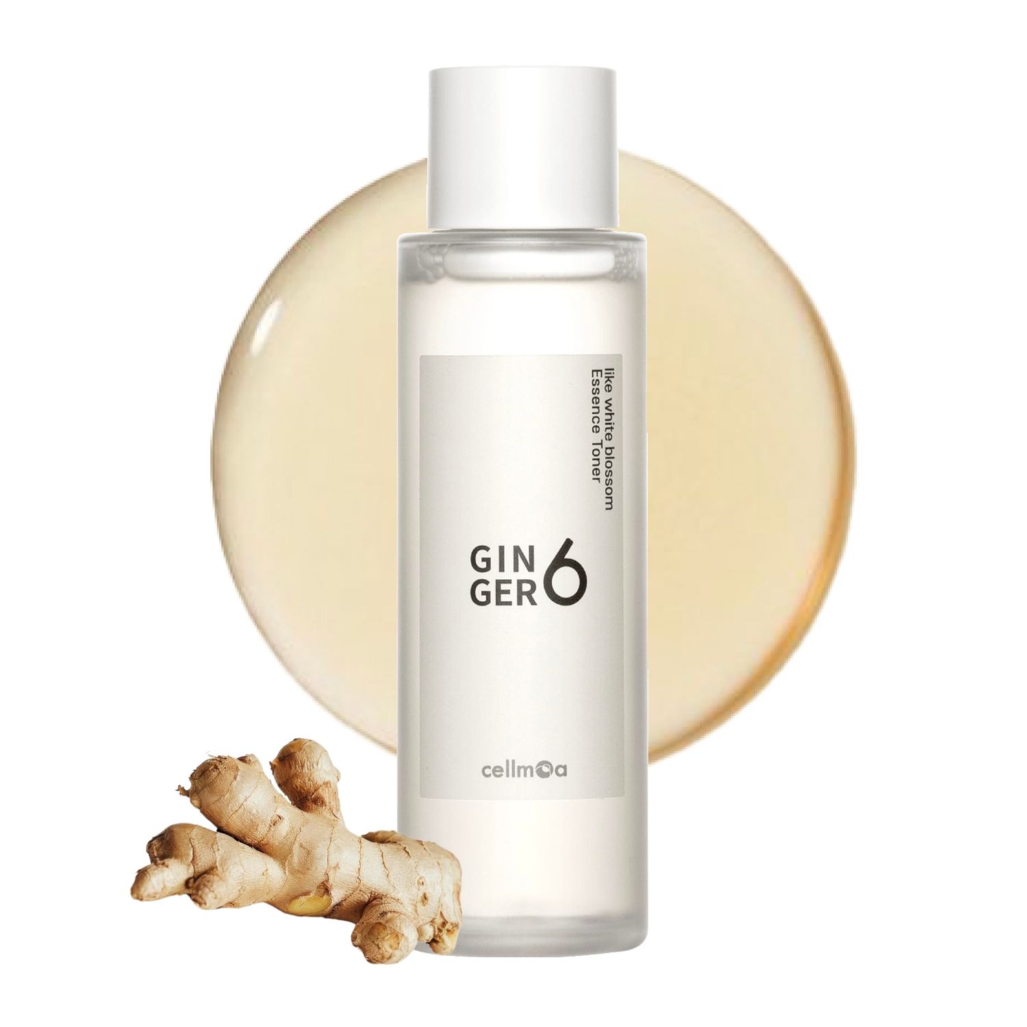 Ginger 6 Essence Toner (5.07fl. oz.) - Anti-Wrinkle, Deep Hydration, Boost Collagen, with 86% Ginger Water, Niacinamide and Peptides. White Blossom Toner