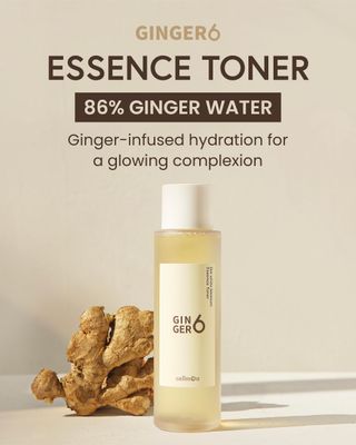 Ginger 6 Essence Toner (5.07fl. oz.) - Anti-Wrinkle, Deep Hydration, Boost Collagen, with 86% Ginger Water, Niacinamide and Peptides. White Blossom Toner