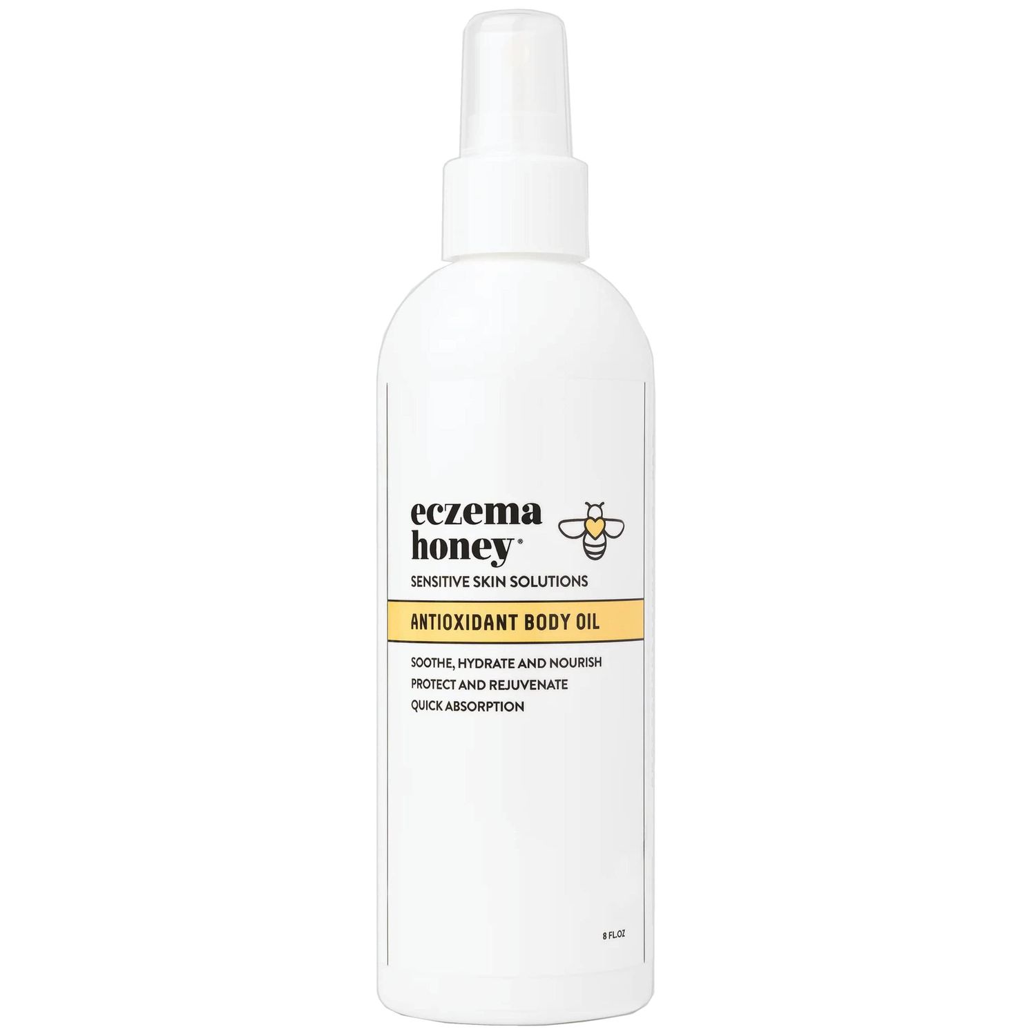 ECZEMA HONEY Antioxidant Body Oil - After Shower All Over Body Oil Spray for Skin - Eczema-Prone &amp; Sensitive Moisturizing Skin Oil - Unscented Body Oils for Women, Men &amp; Kids (8 Fl Oz)