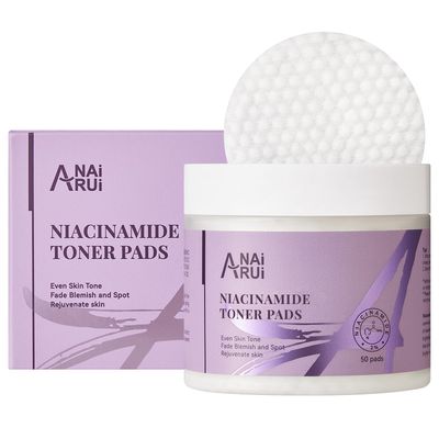 ANAI RUI Niacinamide Toner Pads,with Glutathione, Niacinamide, LHA, PHA, Facial Radiance Pads, Skin Care Pads for Even Skin Tone, Reduce Blemish and Spots 50 Pads