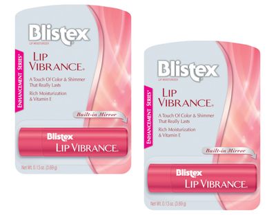 2 Pk Blistex Lip Vibrance Lip Protectant, (Built-in Mirror)