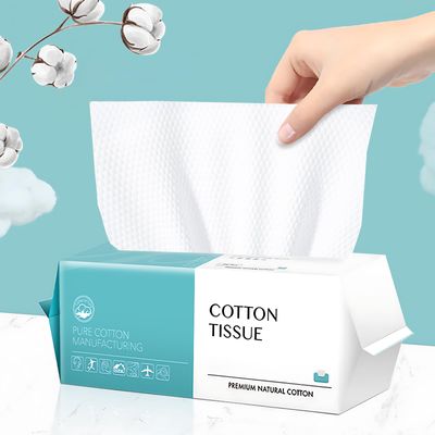 Disposable Face Towel 100 Count, Soft Cotton Facial Dry Wipes, Multi-Purpose for Skin Care, Makeup Remover, Face Wipes and Facial Cleansing