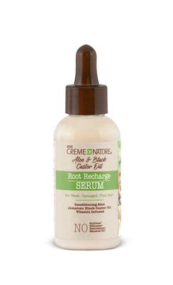 Creme of NatureRoot Recharge Serum, Aloe &amp; Black Castor Oil Formula, for Weak, Damaged, Thin Hair, 1.7 Oz