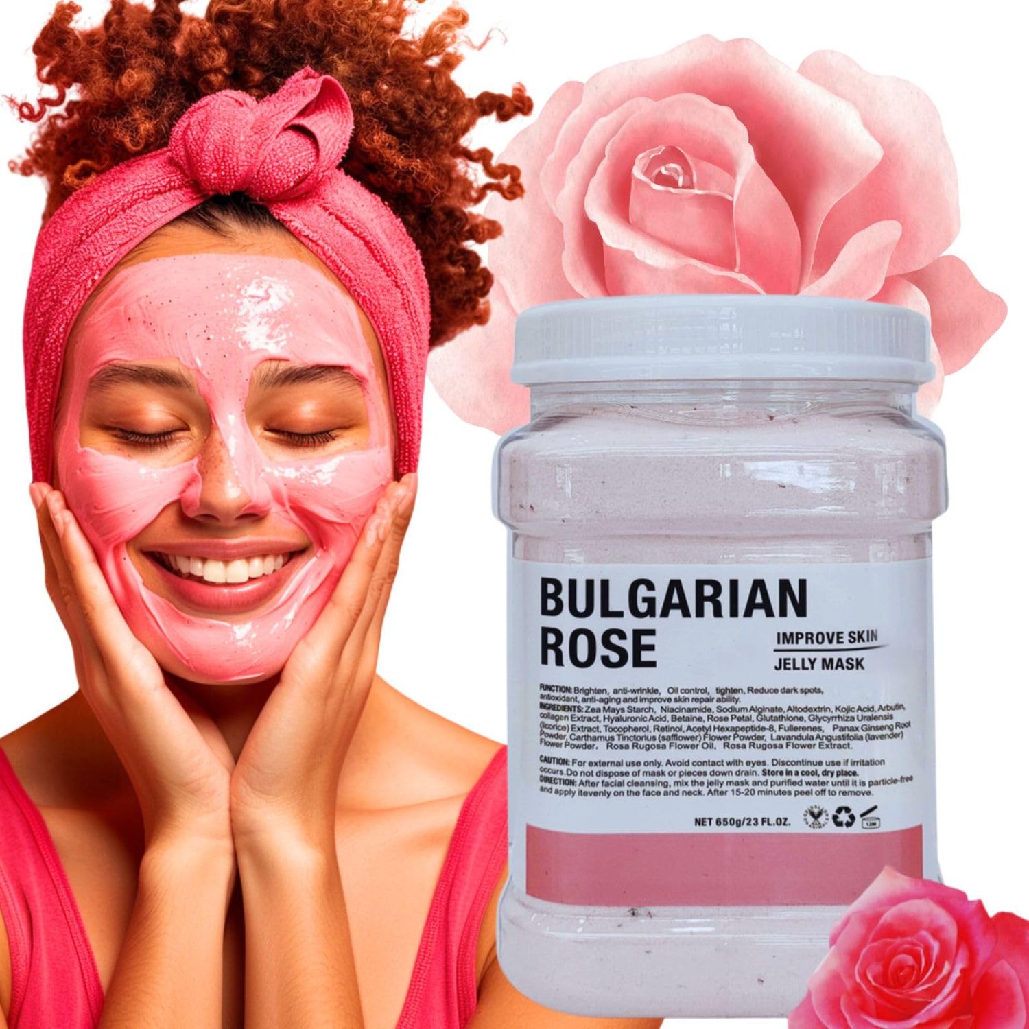 DR MEINAIER Luxury 24K Gold Facial Mask, Anti-Acne Skin Rejuvenation Mask for Oily and Combination Skin, Jelly mask for professionals, hydrojelly masks, 2023 Christmas gift (Gold) (Rose)