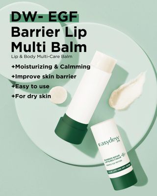 EASYDEW Barrier Lip &amp; Multi Balm - Hydrating and Soothing Multi-Care Stick for Lips, Face, Neck and Body - EGF Peptide, Hyaluronic Acid, Elastin, Collagen, Panthenol - All in One Moisturizer, 0.34 oz.