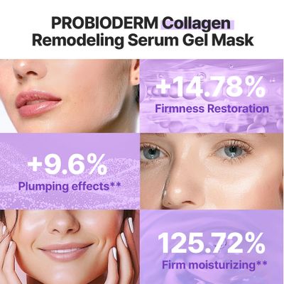 BIOHEAL BOH PROBIODERM Collagen Remodeling Serum Gel Mask (6ea X 34g) | Hydrogel Mask with Collagen Capsules for Firmness &amp; Pore Refinement | Hydrating Facial Mask for Smoother Skin