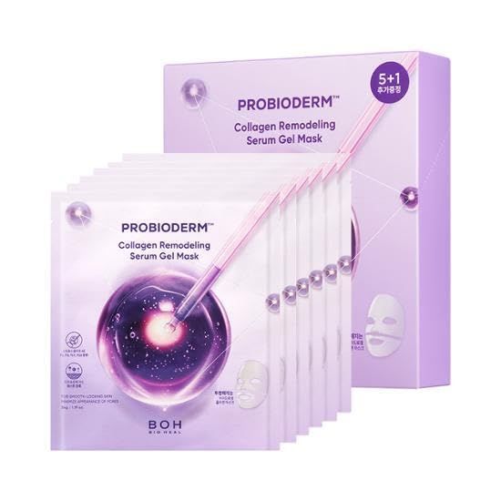 BIOHEAL BOH PROBIODERM Collagen Remodeling Serum Gel Mask (6ea X 34g) | Hydrogel Mask with Collagen Capsules for Firmness &amp; Pore Refinement | Hydrating Facial Mask for Smoother Skin