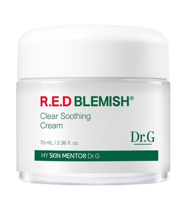 Dr.G Red Blemish Clear Soothing Cream, 70ml - Moisturizing Recovery Cream for Sensitive Acne-Prone Skin; Cica Soothing Moisturizer, Korean Skin Care, Korean Skincare, Kbeauty, K Beauty, Korean Beauty