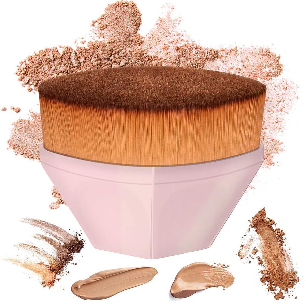 AKOAK 1 Pack Magic Foundation Brush, Portable Exquisite Makeup Brush, with Storage Box, for Mixing Liquid, Cream or Flawless Foundation Makeup (Pink)