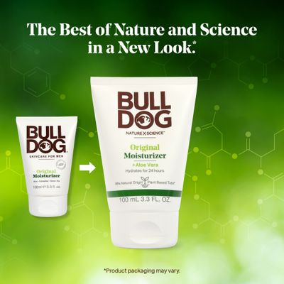 Bulldog Mens Skincare and Grooming Original Facial Moisturizer, 3.3 Fluid Ounce - Pack of 2