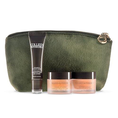 COLLEEN ROTHSCHILD Kiss &amp; Tell Lip Care Trio | 4-Pc Set | Exfoliate, Hydrate &amp; Protect | Flavor: Brown Sugar | Skincare for Your Lips (4 Count)