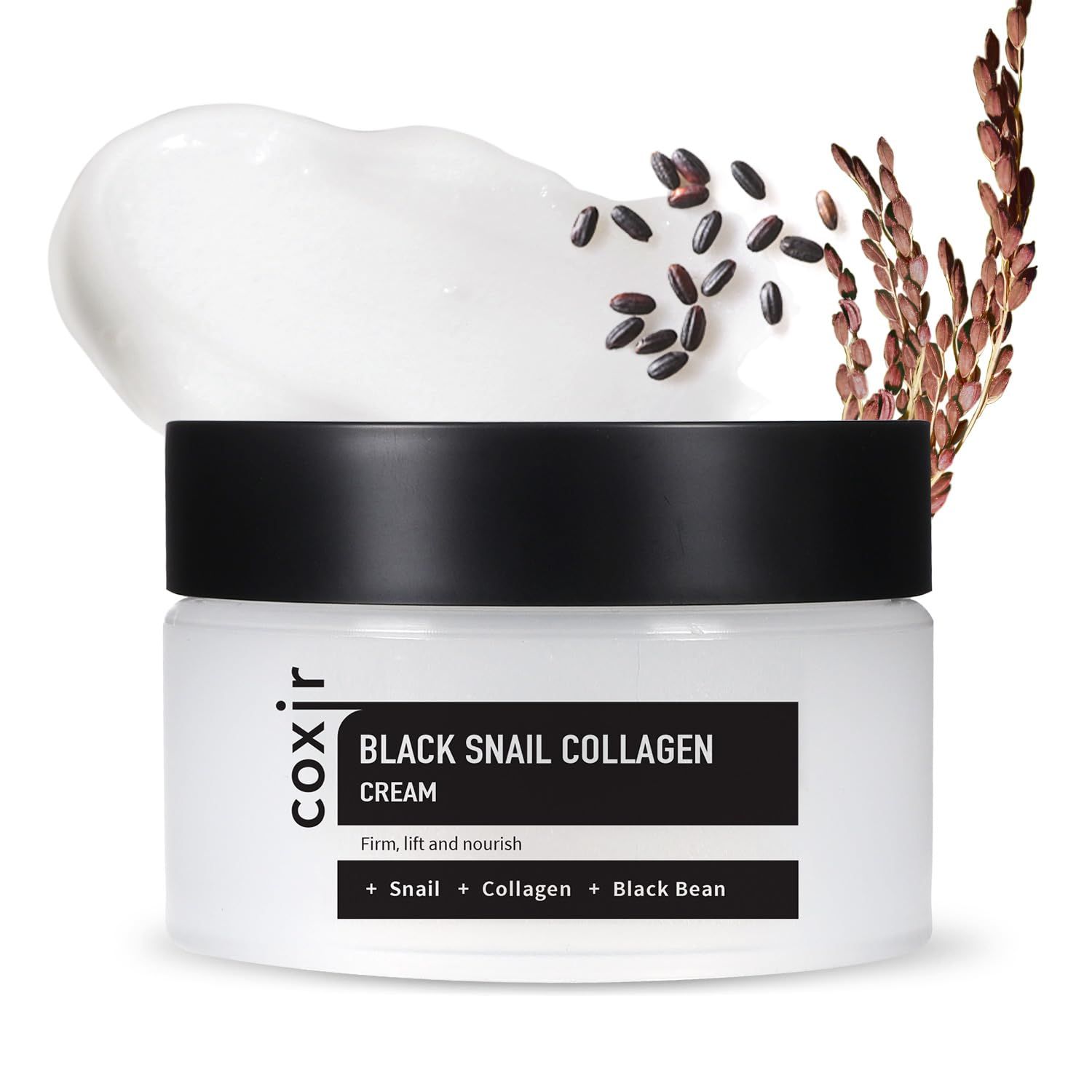 coxir BLACK SNAIL COLLAGEN CREAM l Snail Mucin, Collagen, Black Rice, Peptide l Moisturizing, Firming, Skin Barrier l Korean Skin Care, Moisturizer [30ml/1.01 fl.oz]