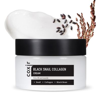 coxir BLACK SNAIL COLLAGEN CREAM l Snail Mucin, Collagen, Black Rice, Peptide l Moisturizing, Firming, Skin Barrier l Korean Skin Care, Moisturizer [30ml/1.01 fl.oz]