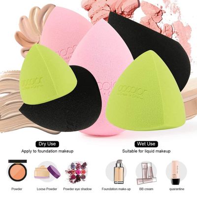 Docolor 6+1Pcs Makeup Sponges with Foundation Brush, Foundation Blending Beauty Sponge &amp; Flat Top Kabuki Brush for Liquid,Cream,and Powder,Buffing,Blending,Full Coverage Foundation