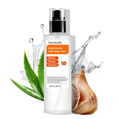 HARMONIFY Snail Mucin Serum for Face with Aloe Vera, 96,3% Snail Secretion Filtrate Repairing Essence, Korean Skin Care Hydrating Facial Serum, Personal &amp; Skin Care, 3.38 fl.oz