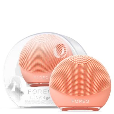 FOREO LUNA 4 go Face Cleansing Brush &amp; Firming Face Massager - Premium Face Care - Enhances Absorption of Facial Skin Care Products - Simple Skin Care Tools - For All Skin Types- Peach Perfect