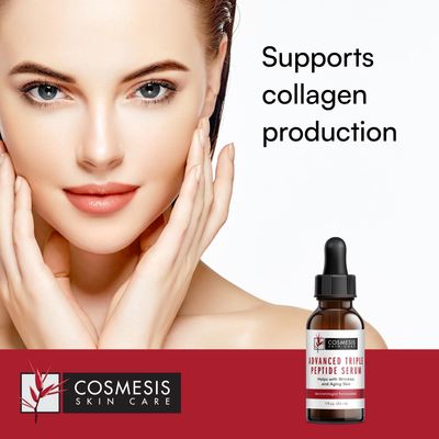 Advanced Triple Peptide Serum - Reduce Wrinkles, Support Collagen Renewal, Defend Against Aging | 1oz | Cosmesis
