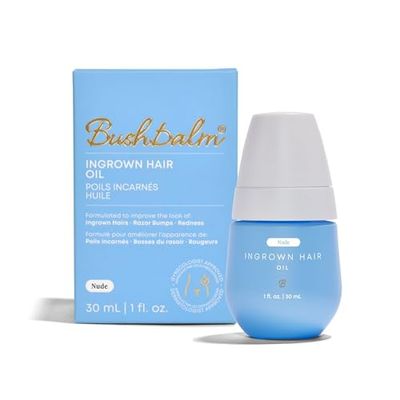 Bushbalm Ingrown Hair Oil - Helps with Ingrown Hair, Underarm Bumps, Soothes Skin, Razor Bumps and Post Shave Redness, 30 ml - Nude Oil