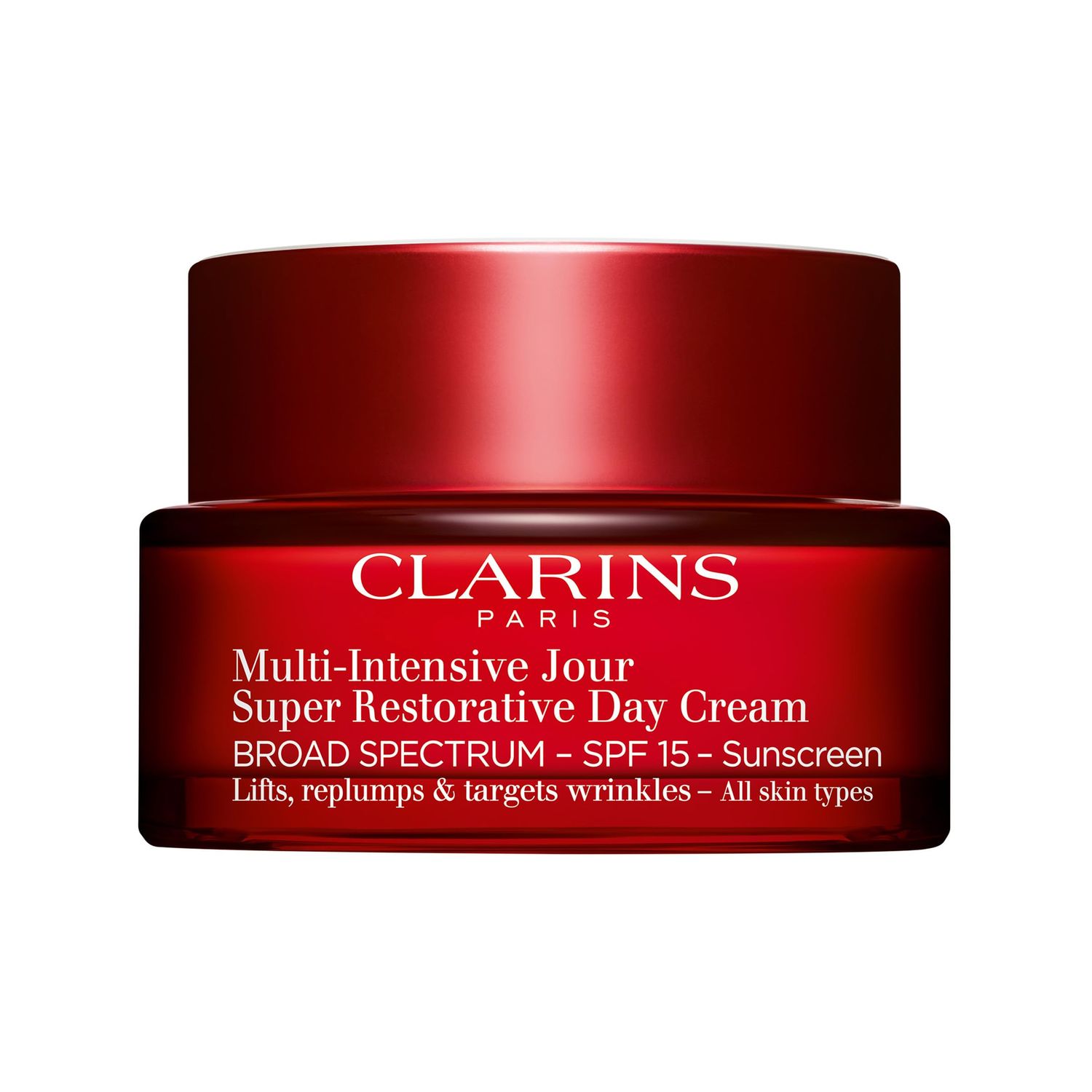 CLARINS Super Restorative Day Cream, Broad Spectrum SPF 15 Sunscreen | Anti-Aging Moisturizer For Mature Skin Weakened By Hormonal Changes | Replenishes, Illuminates &amp; Densifies Skin|Targets Wrinkles