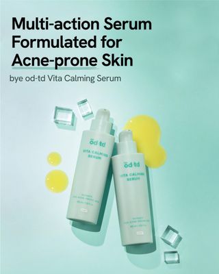bye od-td Vitamin Calming Serum (1.7fl oz) - Soothing Ampoule with 6-in-1 Formula for Hydration, Moisturizing Gentle Exfoliation. Korean Skin Care. Vitamins, Phyto Pro-Retinol