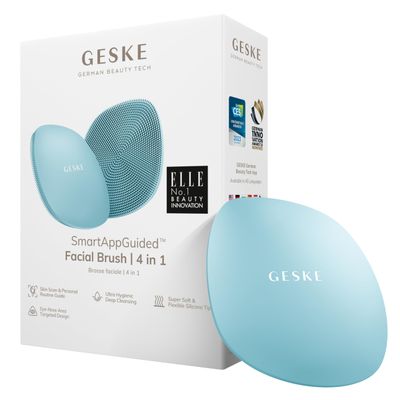 GESKE SmartAppGuided Facial Brush | 4 in 1 | Professional Facial Cleansing Brush | Skin Cleansing Silicone Facial Brush | Routine Skincare | Gentle Cleansing | Facial Cleanser