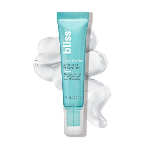 Bliss Clear Genius Acne Spot Treatment - Maximum Strength 2% Salicylic Acid Shrinks Blemishes - Clean, Vegan, Cruelty-Free, 0.5 Fl Oz