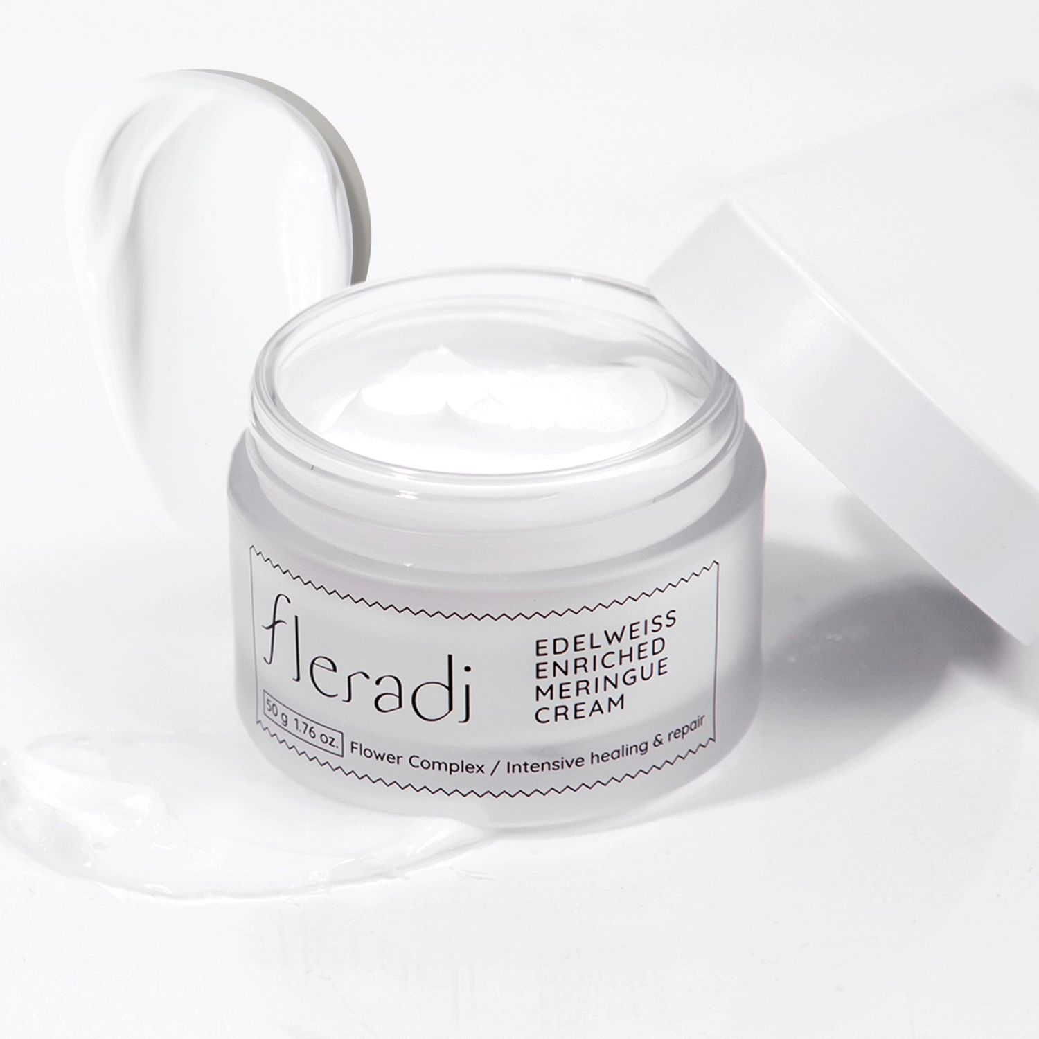 fleradi Edelweiss Face Cream for Women and Men - Korean Night Moisturizer with 30% Edelweiss Extract (Natural Power), Deep Hydration for Dry Skin (Advanced Barrier Care)