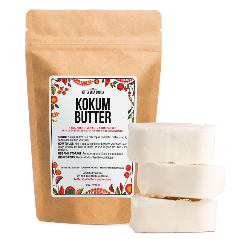 Better Shea Butter Raw Kokum Butter Unrefined - Body Butter Bar for ...