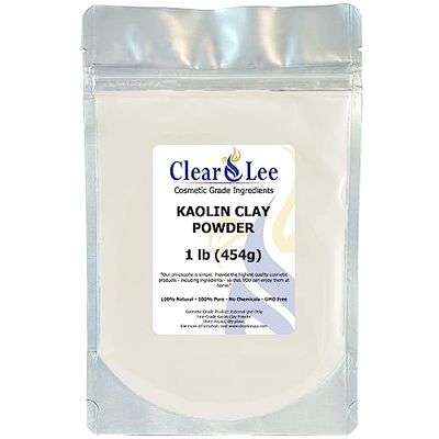 ClearLee Kaolin Clay Cosmetic Grade Powder - 100% Pure Natural Powder - Great For Skin Detox, Rejuvenation, and More - Heal Damaged Skin - DIY Clay Face Mask (1 LB)