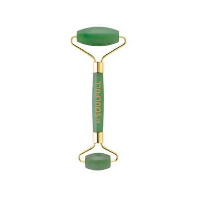 BE SOULFULL Face Massage Roller, for Firm &amp; Glowing Skin, Men &amp; Women, 1 Unit (Jade Green)