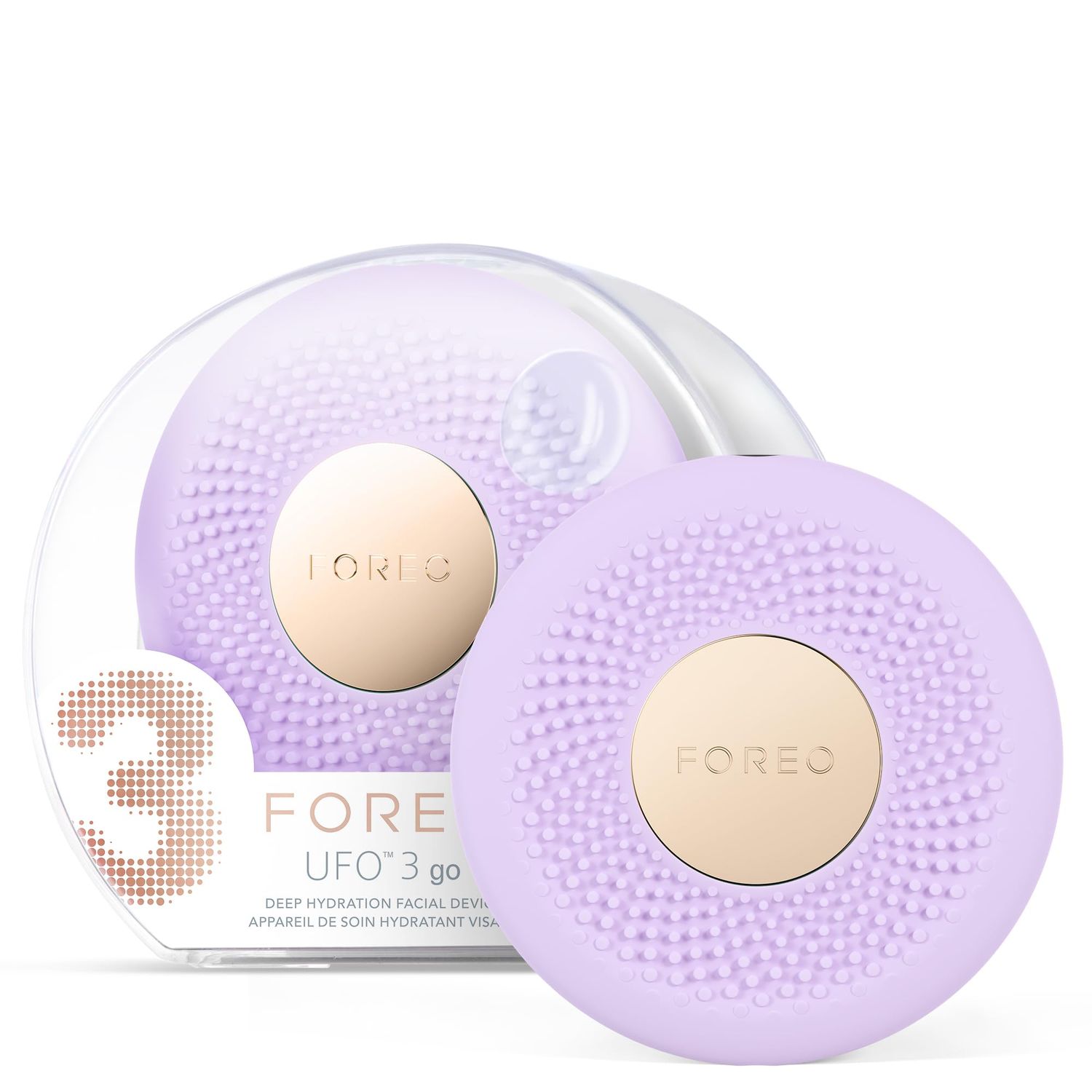 FOREO UFO 3 go Travel-friendly Face Mask Skincare Device - Face Moisturiser - Anti-Aging - Red Light - Warming - Facial Massage - Compact - App-connected - Lavender