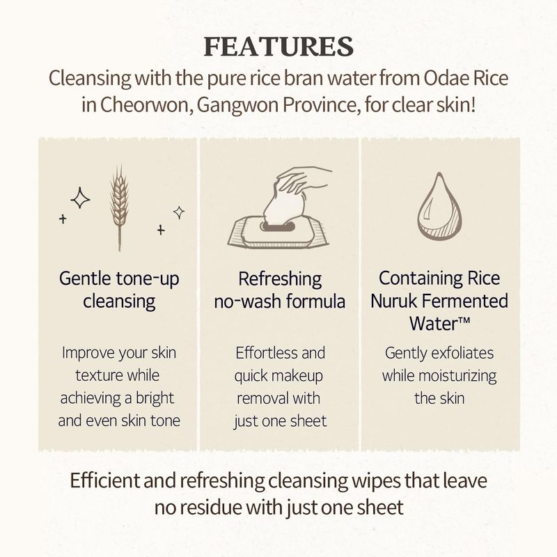 [SKINFOOD] RICE Brightening Facial Cleansing Tissue