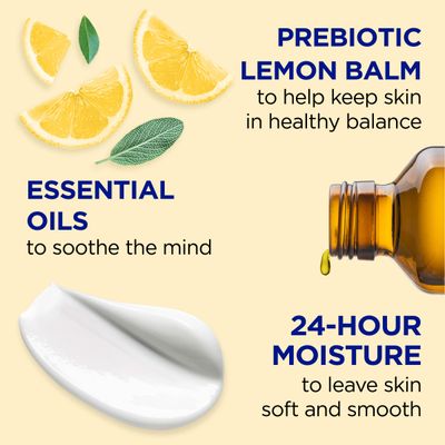 Dr Teal's Body Lotion, Lemon Prebiotic Lemon Balm &amp; Essential Oils, 18 oz (Pack of 3)