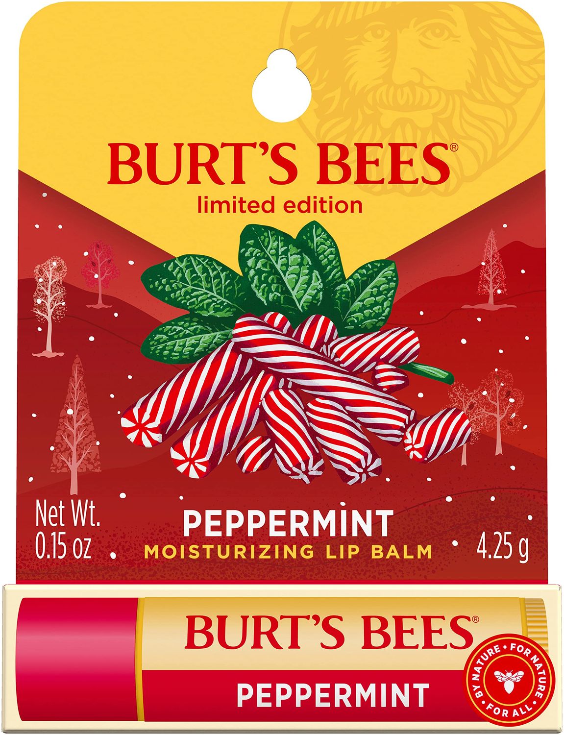 Burt&#39;s Bees Peppermint Lip Balm Blister for Unisex, 0.15 Ounce