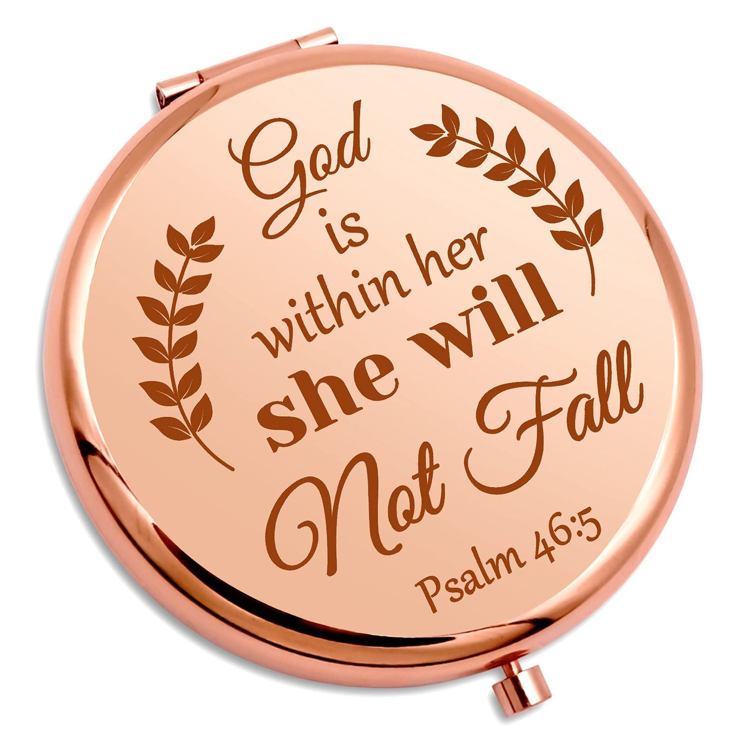 Bible Verse Gifts Christian Gift Inspirational Gift for Women Compact Mirror Religious Gift Baptism Gift for Girl Goddaughter Godmother Easter Prayer Birthday Gift Personal Makeup Mirror
