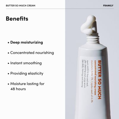 FRANKLY Butter So Much Cream Jumbo - Intense Moisturizing | Face Moisturizer | 20% Vegan Butter & Plant Oils | 5% Murumuru Butter & 6.3% Jojoba | For Dry & Sensitive Skin | - 2.7 fl. Oz.