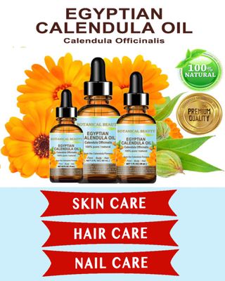 Botanical Beauty CALENDULA OIL Egyptian Calendula Officinalis Marigold Oil Pure Natural for FACE, SKIN, BODY, HAIR, NAILS 0.5 Fl.oz.- 15 ml Skin Moisturizer Oil