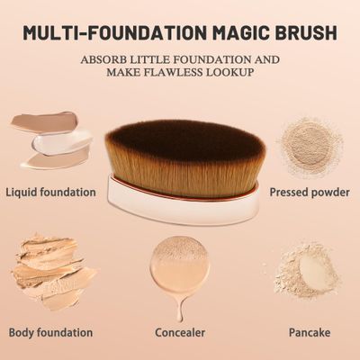COSTICA Foundation Brush 2 Pack Foundation Makeup Brush, Flat Top Flawless Foundation Brush for Liquid Makeup, Kabuki Brush for Blending, Liquid, Cream or Flawless Powder with Portable Case(Pink)