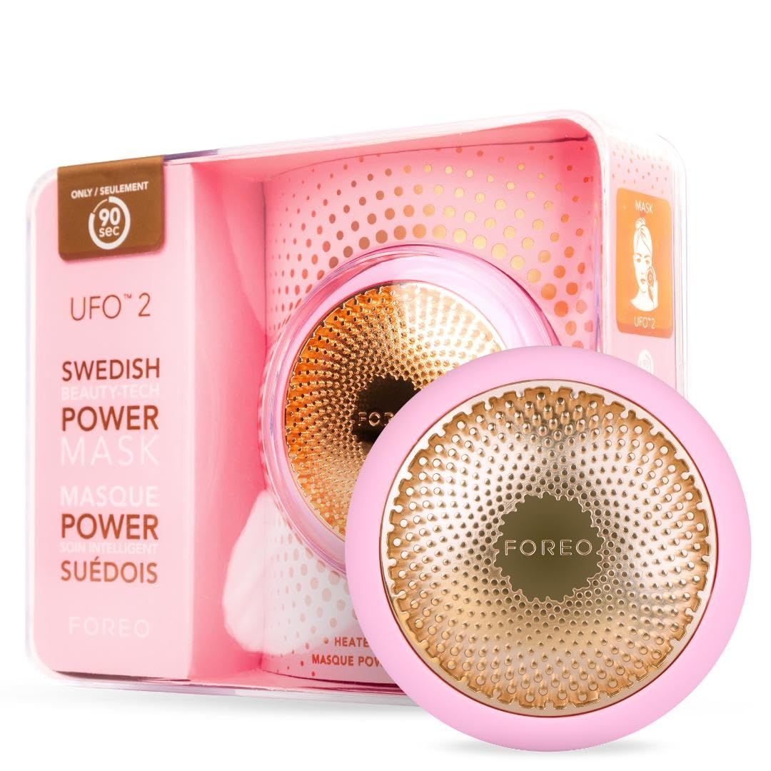 FOREO UFO 2 Supercharged Face Mask - Warming - Face Moisturizer - Dark Spot &amp; Acne Scar Treatment for Face - Anti Aging - Nourishing - Pearl Pink