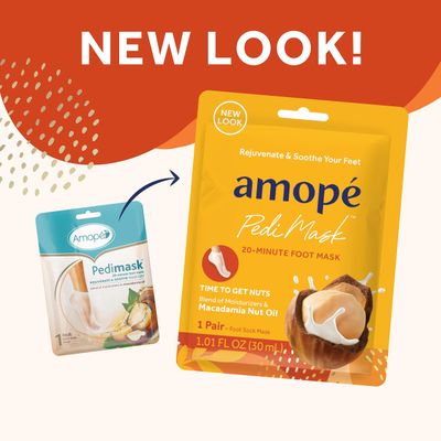 Amop Pedi Mask 20-Minute Foot Mask, Intensely Moisturizing Socks, Self-Care, Time to Get Nuts with Macadamia Nut Oil, Urea & Vitamin Complex for Long Lasting Hydration, 3 pair (Packaging May Vary)