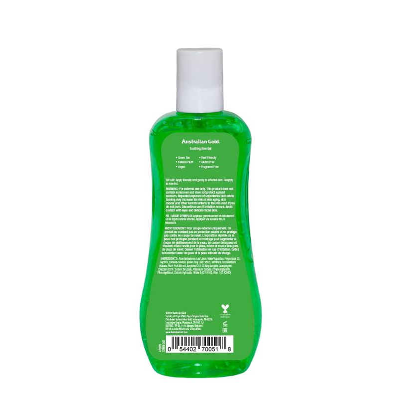 Australian Gold Soothing Aloe Vera After Sun Gel -Relieves Sunburn Pain and Hot &amp; Itchy Skin, Soothing Aloe After Sun Gel, 8 Fl Oz (A70623-1)