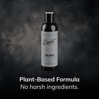Detroit Grooming Co. Beard Conditioner with Argan Oil & Cocoa Seed Butter - Softening, Detangling, and Hydrating Beard Conditioner - Black Edition (Cedarwood & Amber) - 8oz