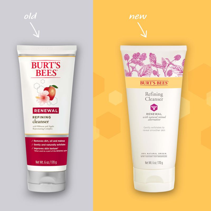 Burt's Bees Renewal Refining Cleanser with Bakuchiol Natural Retinol Alternative, 6 Oz (Package May Vary)