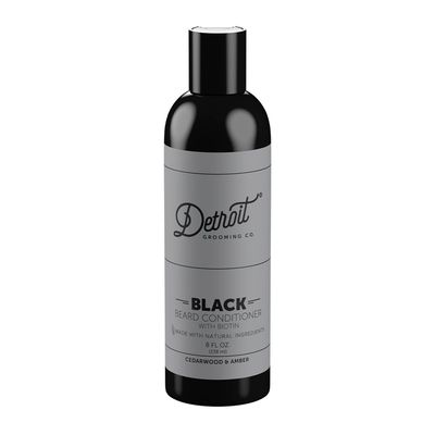 Detroit Grooming Co. Beard Conditioner with Argan Oil &amp; Cocoa Seed Butter - Softening, Detangling, and Hydrating Beard Conditioner - Black Edition (Cedarwood &amp; Amber) - 8oz