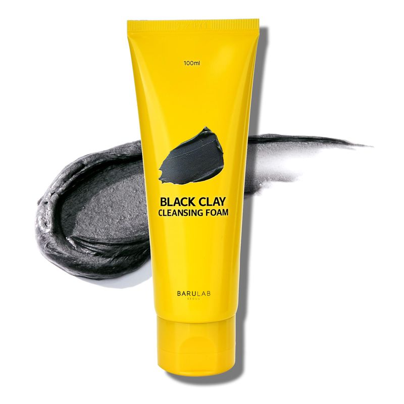 BARULAB Black Charcoal Clay Cleansing Foam Daily Foaming Cleanser for All Skin Types | Pore Detoxification Moisturizing Nourishing Beta-glucan Strengthens Skin Barrier Reduces Redness Korean Skincare