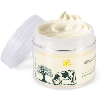 Beef Tallow for Skin, Tallow Face Moisturizer, Grass Fed Organic Whipped Tallow Balm, Unscented Tallow Cream for Face &amp; Body, All-Natural Care for Dry Skin