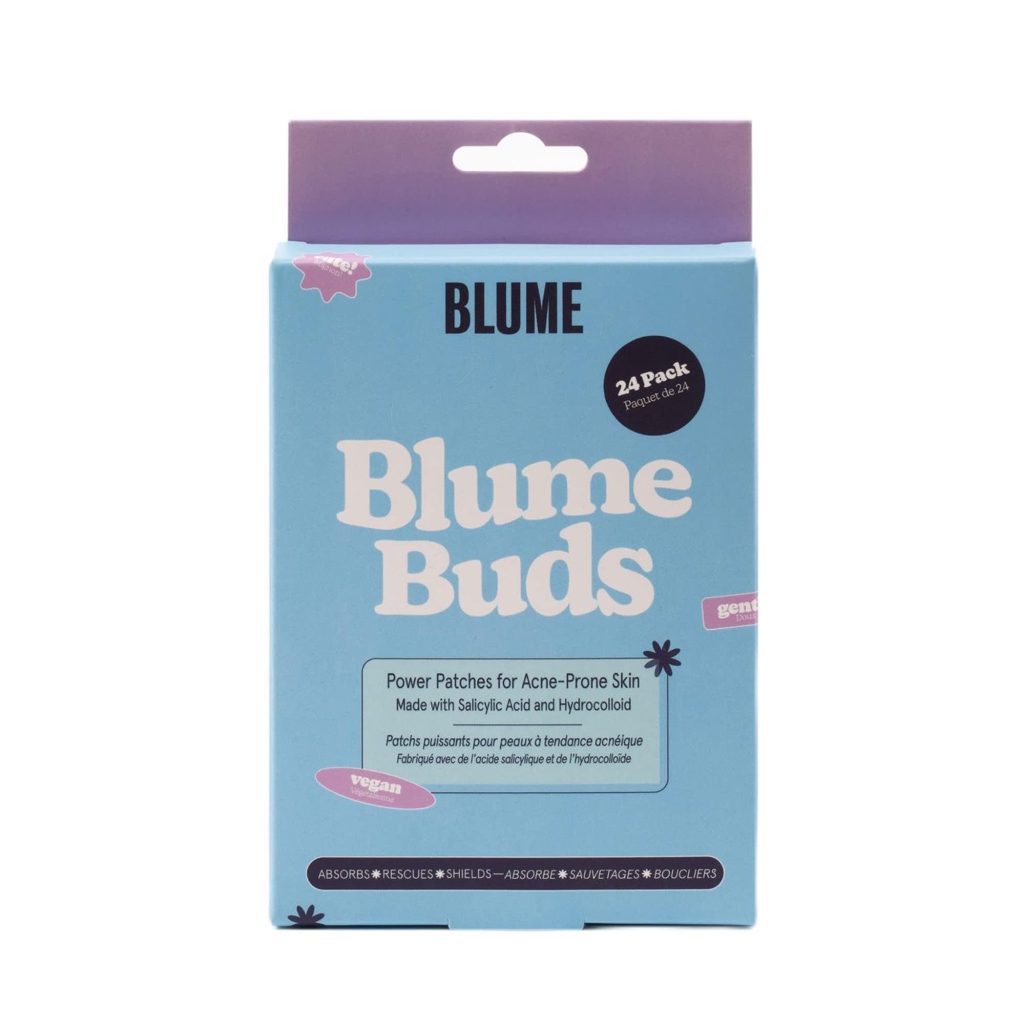 Blume Buds Hydrocolloid Pimple Patches - HSA FSA Eligible - Salicylic Acid Acne Patches - Calming Blemish Patches &amp; Zit Stickers for All Skin Types (24 count)