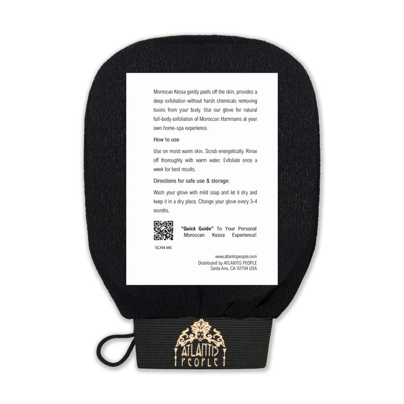 Atlantis People's Moroccan Exfoliating Glove 2 PACK - Body Scrubber &amp; Dead Skin Remover, Fake Tan Skin Cleanser &amp; Exfoliating Mitt for Clogged Pores, Dry Skin Dirt - Microdermabrasion At Home