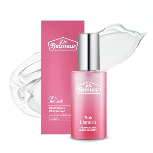 DR. BELMEUR Pink Blemish Calming Serum (1.7fl oz) - Hydrating, Soothing Korean Skin Care for Sensitive Skin. Vegan Hyaluronic Acid, Niacinamide.